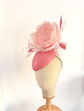 Load image into Gallery viewer, Rosie  feather flower hat - coral pinks
