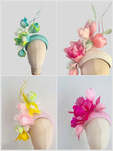 Load image into Gallery viewer, Custom Blooms Feather floral Headpiece - deposit payment