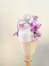 Load image into Gallery viewer, Laura Feather Blooms -white and lilac purples