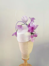 Load image into Gallery viewer, Laura Feather Blooms -white and lilac purples