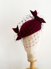 Load image into Gallery viewer, All about the bows felt hat - berry
