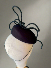 Load image into Gallery viewer, Black Sparkle  bow  felt hat

