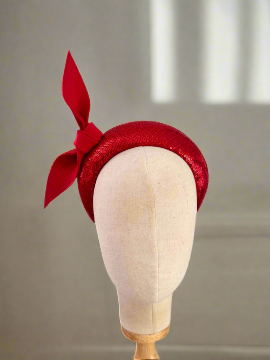 Red knot bow  headpiece