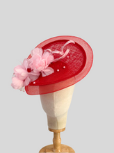 Load image into Gallery viewer, Red and pink feather floral disc
