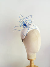 Load image into Gallery viewer, Rayna  band  headpiece - white with deep bright blue
