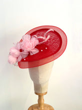 Load image into Gallery viewer, Red and pink feather floral disc
