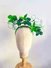 Load image into Gallery viewer, Floating Leather  halo headpiece - multi greens
