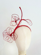 Load image into Gallery viewer, Red Wirework floral headpiece
