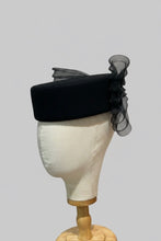Load image into Gallery viewer, Oversized sheer Bow pillbox - black
