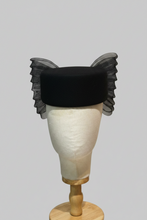 Load image into Gallery viewer, Oversized sheer Bow pillbox - black
