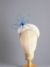 Load image into Gallery viewer, Rayna  band  headpiece - white with deep bright blue
