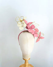Load image into Gallery viewer, Ella Leather  headpiece - pink cream
