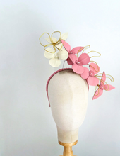 Load image into Gallery viewer, Ella Leather  headpiece - pink cream
