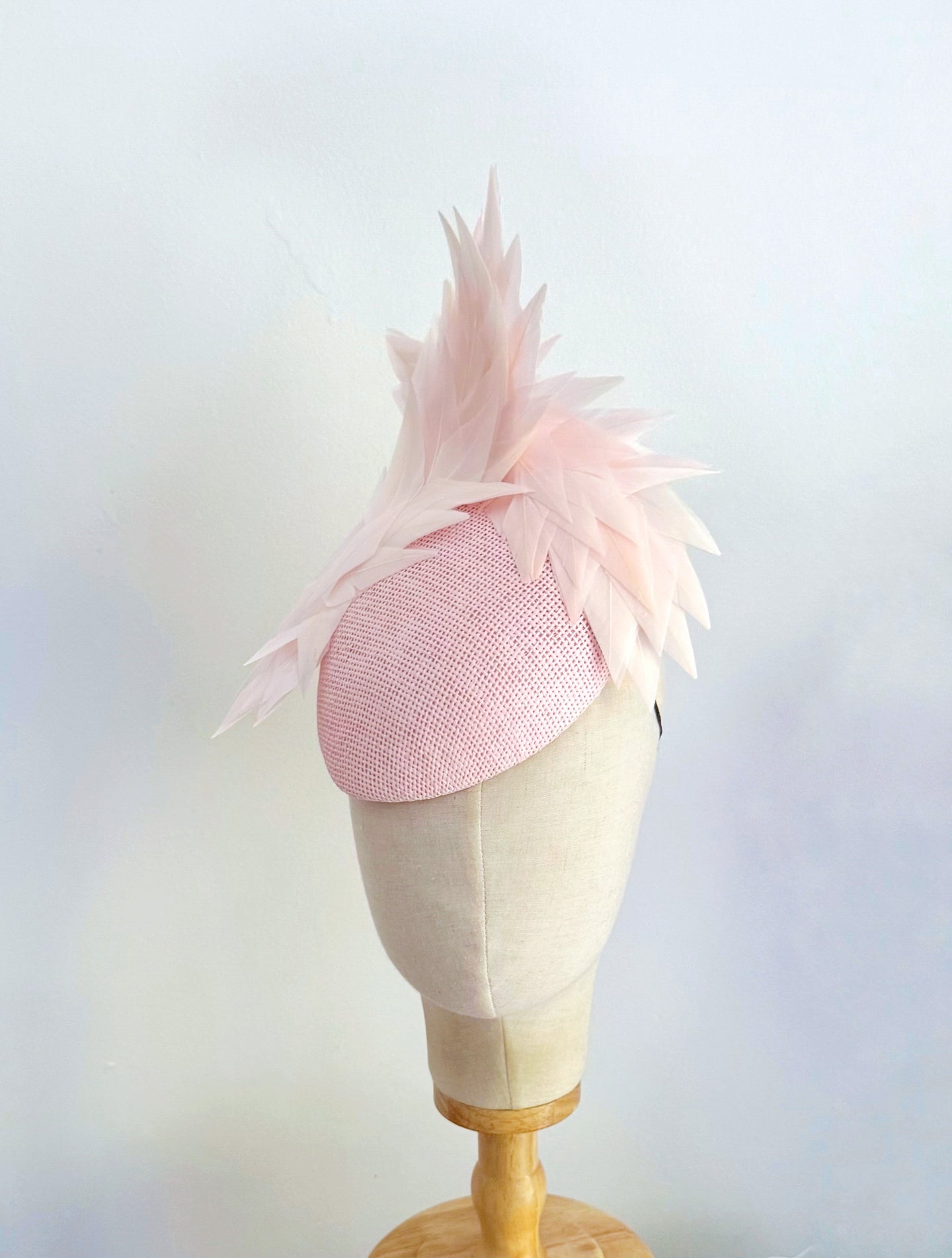 Nadine feather feature hat - soft pink