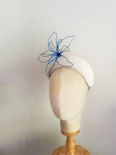 Load image into Gallery viewer, Rayna  band  headpiece - white with deep bright blue
