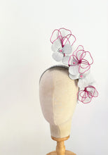 Load image into Gallery viewer, White and pink leather floral headpiece
