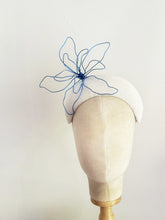 Load image into Gallery viewer, Rayna  band  headpiece - white with deep bright blue
