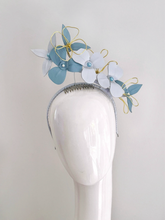 Load image into Gallery viewer, Ella Leather  headpiece - multi blues
