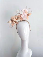 Load image into Gallery viewer, Floating Leather  halo headpiece-peachy pink tones

