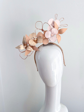 Load image into Gallery viewer, Floating Leather  halo headpiece-peachy pink tones
