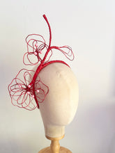 Load image into Gallery viewer, Red Wirework floral headpiece
