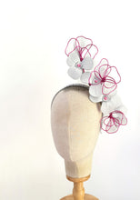 Load image into Gallery viewer, White and pink leather floral headpiece
