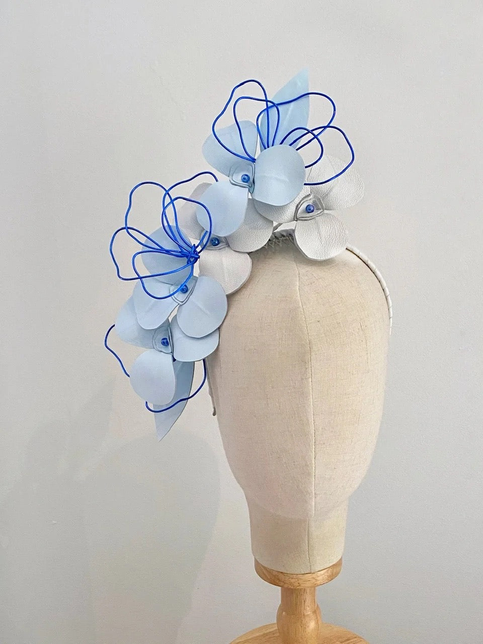 LOTTIE leather headpiece - multi blues