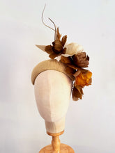 Load image into Gallery viewer, Golden browns Multi feather Blooms Headpiece
