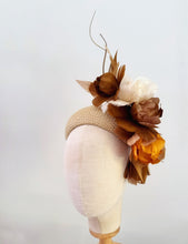 Load image into Gallery viewer, Golden browns Multi feather Blooms Headpiece
