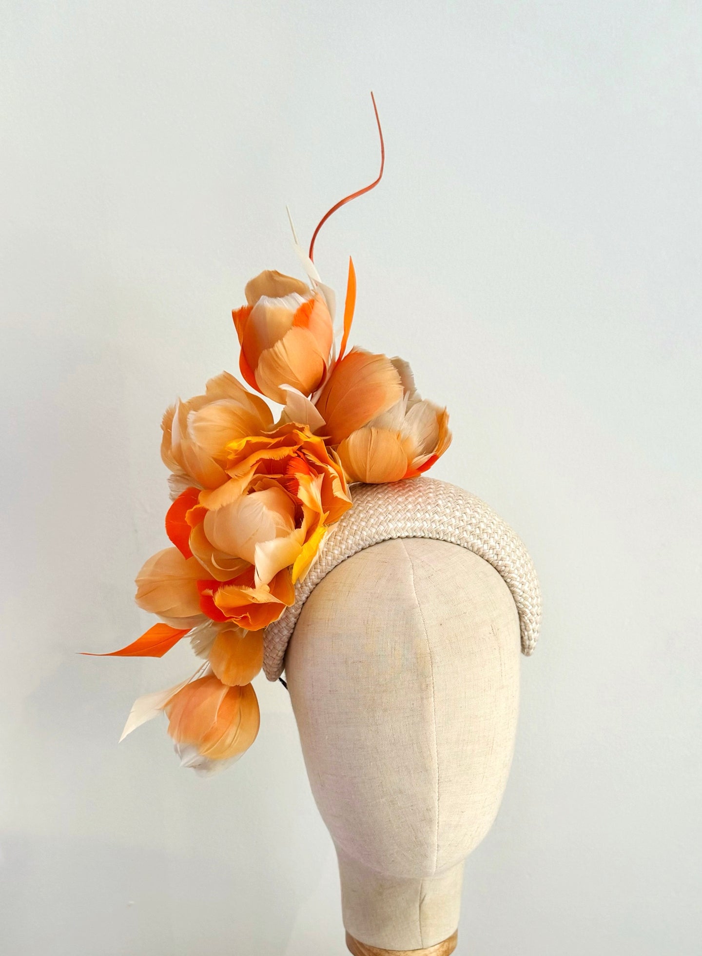 Blooms Headpiece - peachy orange