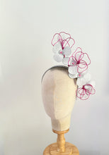 Load image into Gallery viewer, White and pink leather floral headpiece
