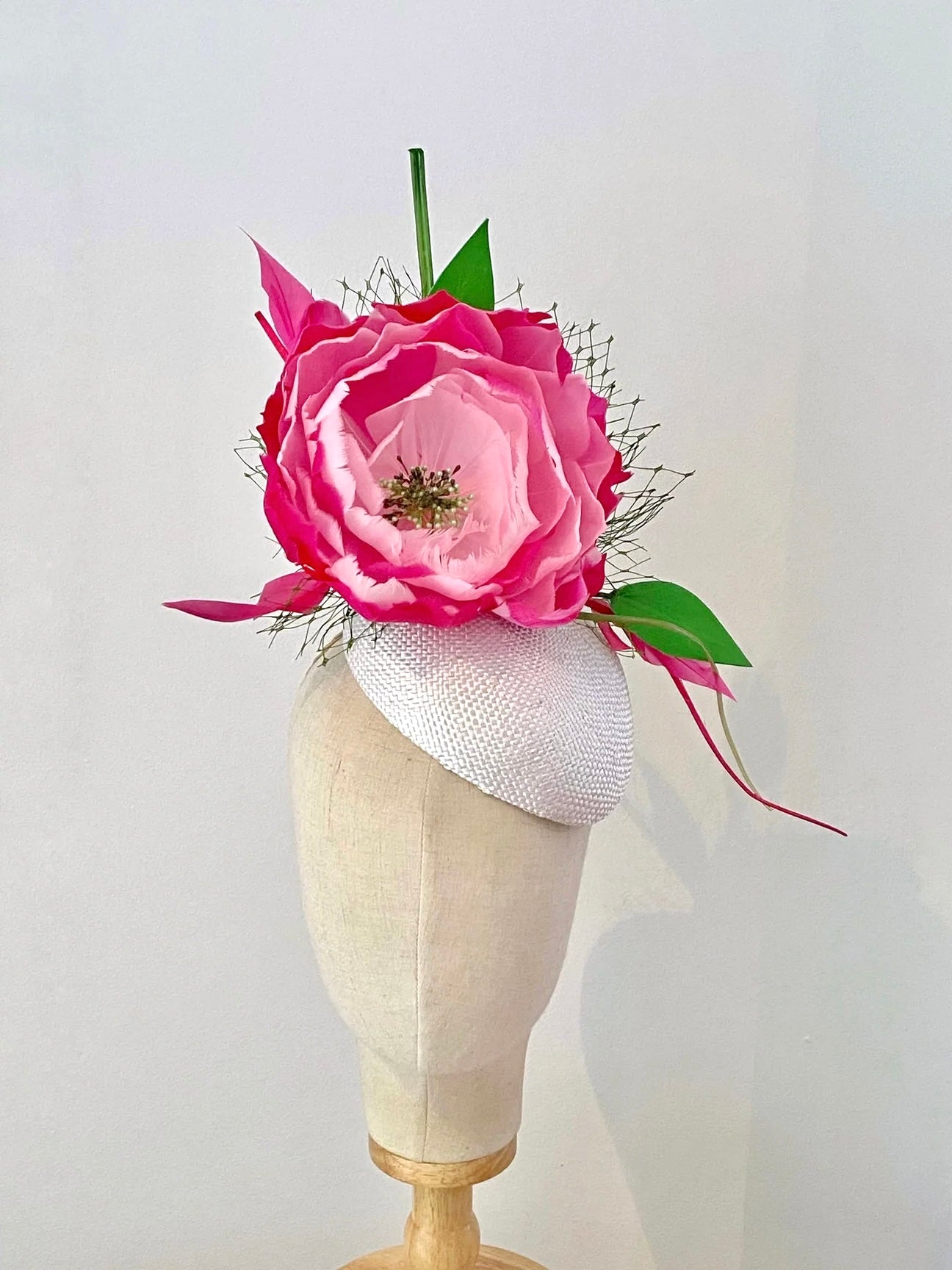 Feather flower hat - special order for paloma
