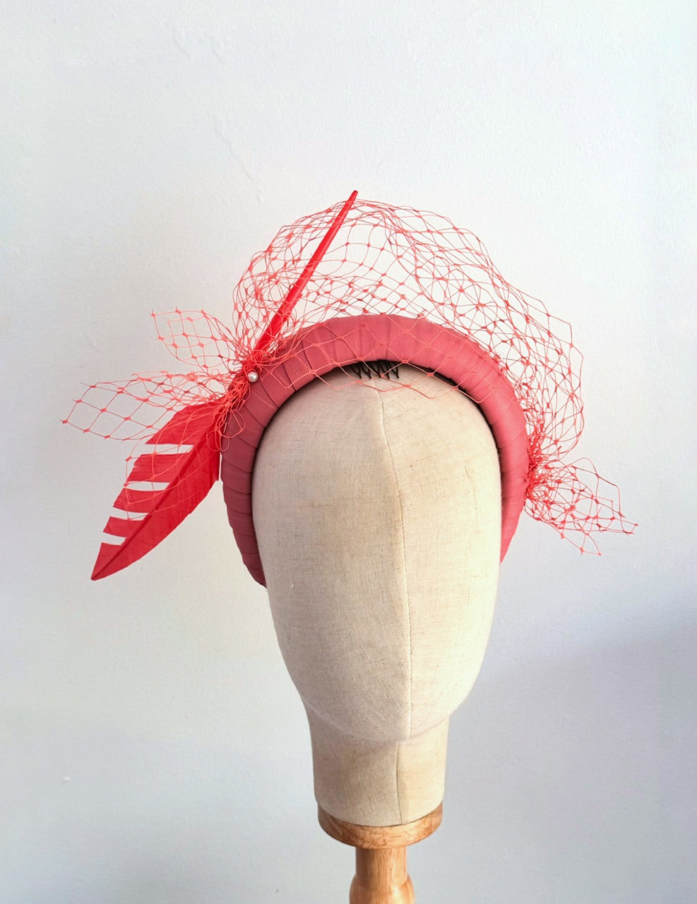 Leather  Emilie band - coral tones