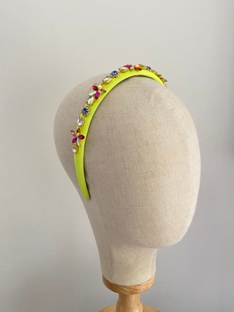 Embellished headband - lime