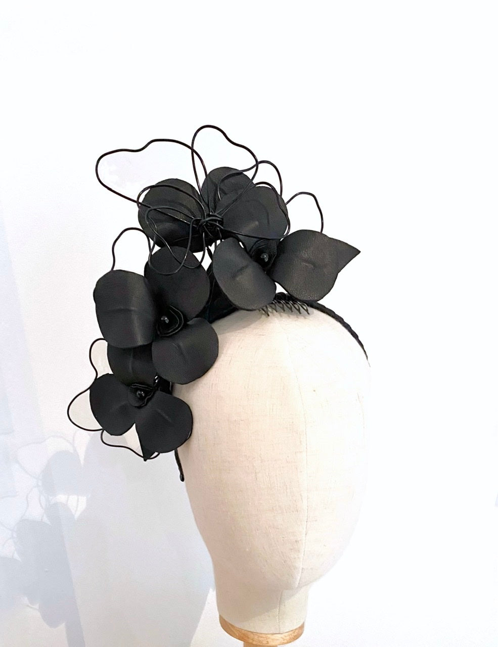 Lola leather headpiece - black