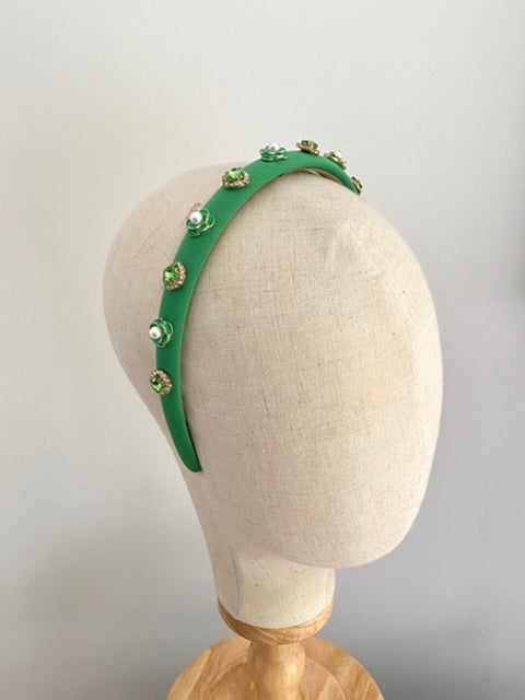Embellished headband - emerald green