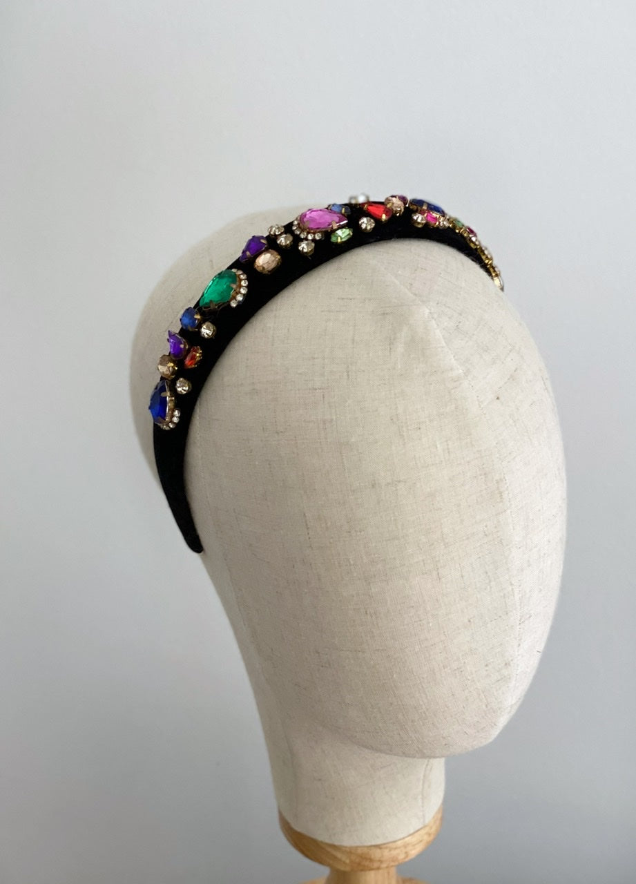 Embellished headband- black multi